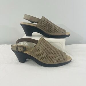 Easy Street Women's Sandal Jessie Heeled Open Toe Slingback Taupe Size 9M